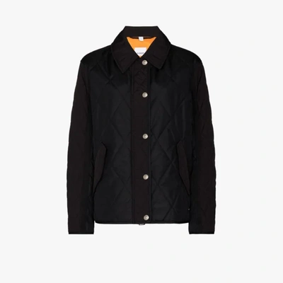 Shop Burberry Lavenham Quilted Padded Jacket In Black