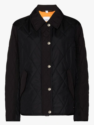 Shop Burberry Lavenham Quilted Padded Jacket In Black