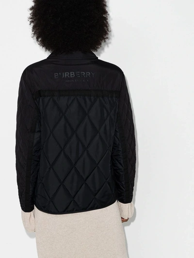 Shop Burberry Lavenham Quilted Padded Jacket In Black