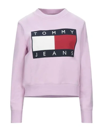 Shop Tommy Jeans Sweatshirt In Light Purple