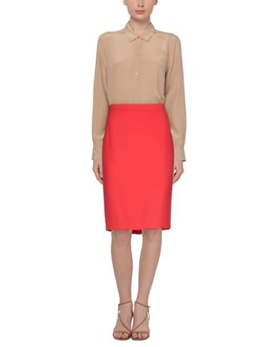 Shop Boutique Moschino Midi Skirts In Red