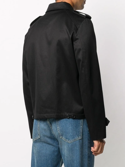 Shop Saint Laurent Wool Zip-up Jacket In Black