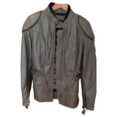 Pre-owned Belstaff Grey Leather Leather Jacket
