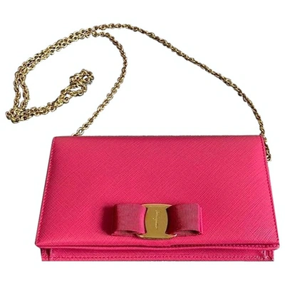 Pre-owned Ferragamo Vara Pink Leather Handbag