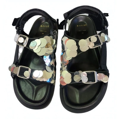Pre-owned Sacai Black Leather Sandals