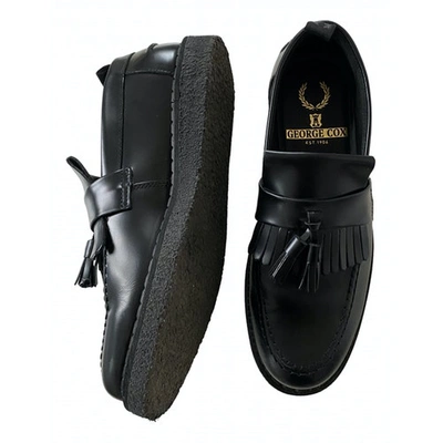 Pre-owned Fred Perry Black Leather Flats
