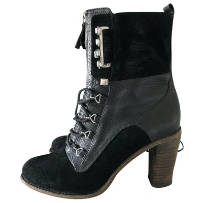 Pre-owned Diesel Black Leather Ankle Boots