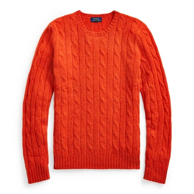 Shop Ralph Lauren Cable-knit Cashmere Sweater In Bittersweeet Hthr