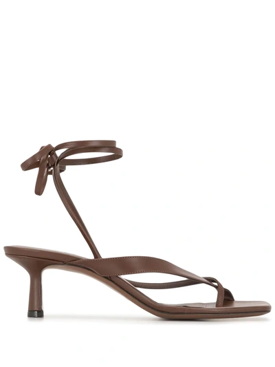 Shop Neous Situla Thong Strap Sandals In Brown