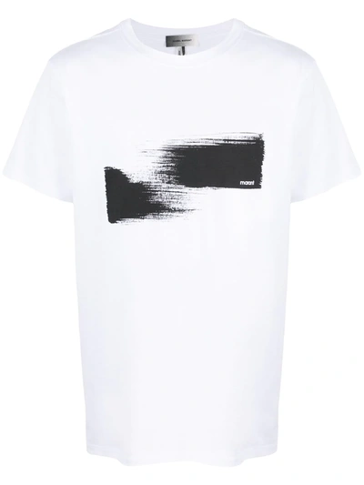 Shop Isabel Marant Zafferh Paint-print T-shirt In White