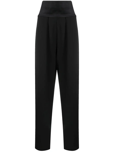 Shop Magda Butrym High-rise Tapered Trousers In Black