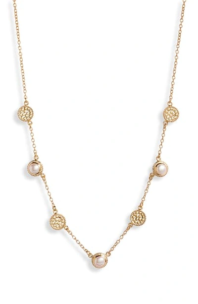 Shop Anna Beck Freshwater Pearl Station Collar Necklace (nordstrom Exclusive) In Gold/ Pearl
