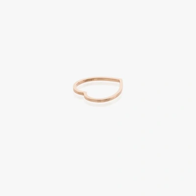 Shop Repossi 18k Rose Gold Antifer Heart Ring In Pink