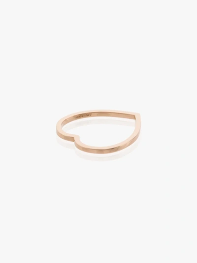 Shop Repossi 18k Rose Gold Antifer Heart Ring In Pink