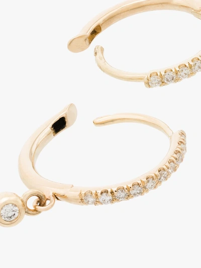 Shop Zoë Chicco 14k Yellow Gold Diamond Hoop Earrings