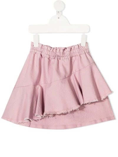 Shop Andorine Destroyed Draped Skirt In Pink