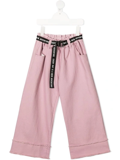 Shop Andorine Belted Wide-leg Trousers In Pink