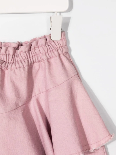 Shop Andorine Destroyed Draped Skirt In Pink