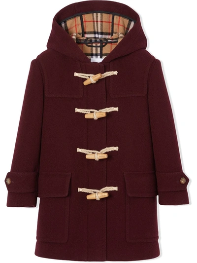 Shop Burberry Double-faced Duffle Coat In Red