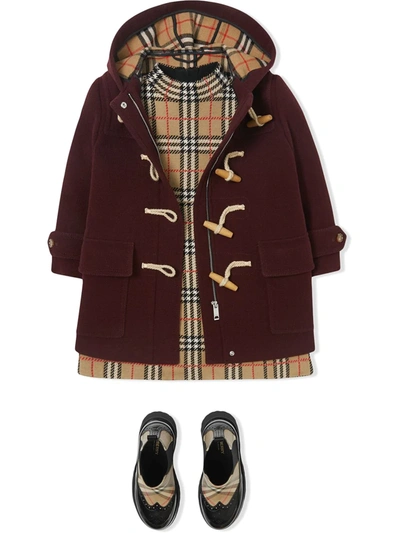 Shop Burberry Double-faced Duffle Coat In Red