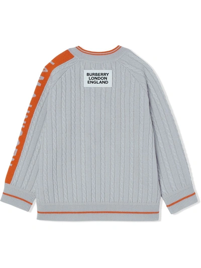 Shop Burberry Unicorn Embroidered Jumper In Light Grey