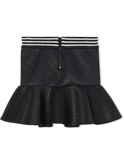 Shop Burberry Logo Appliqué Jersey Skirt In Black Ip Pattern
