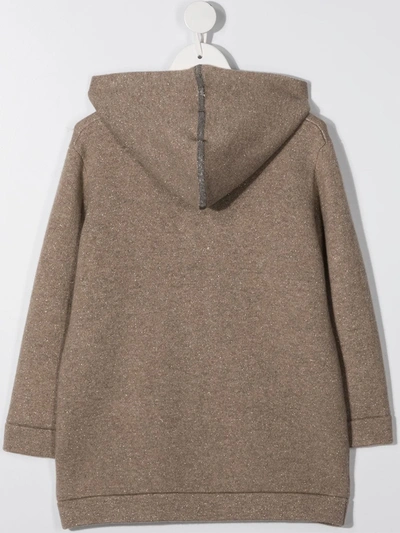 Shop Brunello Cucinelli Long-length Zip-up Hoodie In Brown