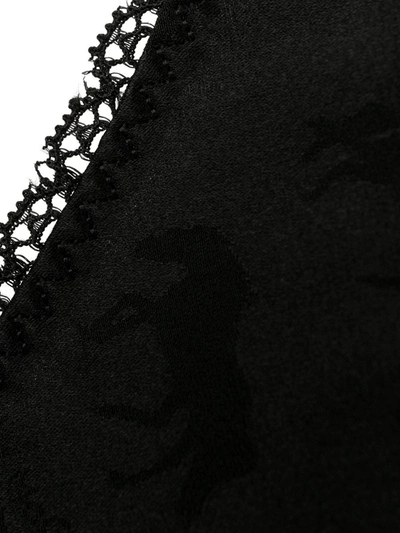 Shop Stella Mccartney Horse-pattern Thong In Black