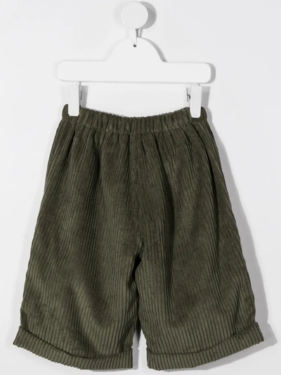 Shop La Stupenderia Corduroy Slip-on Shorts In Green