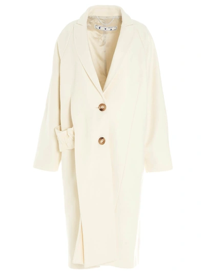 Shop Off-white Long Coat In White