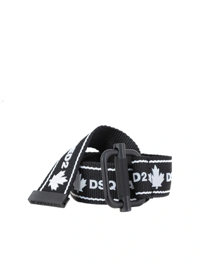 Shop Dsquared2 Logo Print Belt In Black