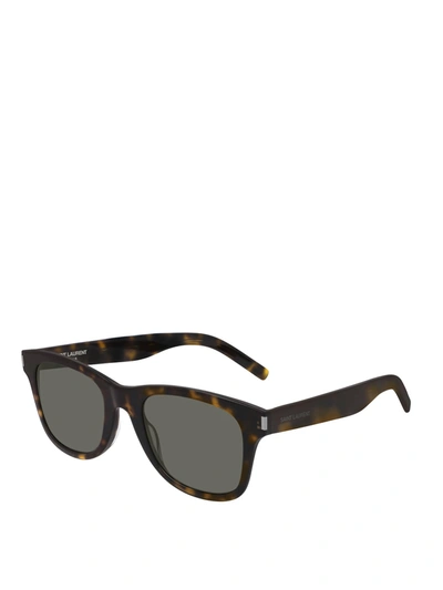 Shop Saint Laurent Sl 51 Slim Havana Sunglasses In Brown
