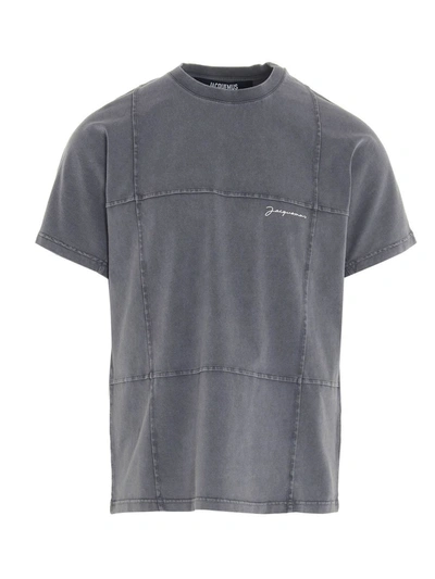 Shop Jacquemus Carro Logo T-shirt In Grey