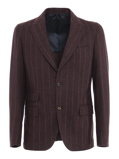 Shop Eleventy Brushed Wool Cashmere Blend Suit In Burgundy
