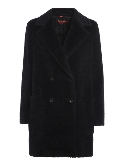 Shop Max Mara Bormio Fur Coat In Black