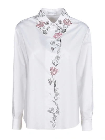 Shop Vivetta Floral Detailed Shirt In White