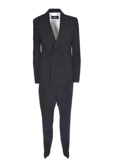 Shop Dsquared2 Double-breasted Suit In Black