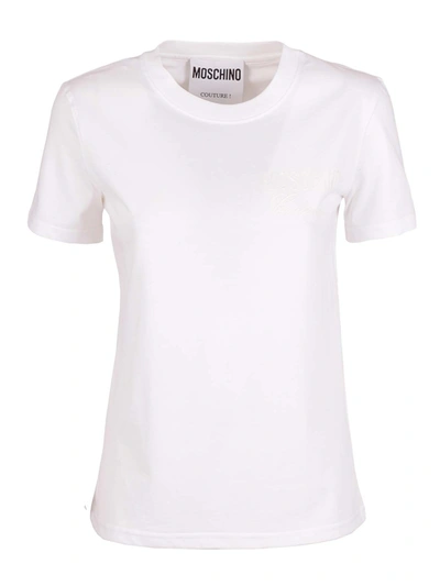 Shop Moschino Breast Logo T-shirt In White