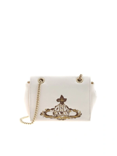 Shop Vivienne Westwood Twill Textile Fabric Bridal Bag In White