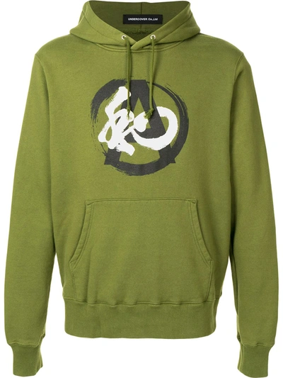 Shop Undercover Graphic Print Hoodie In Green