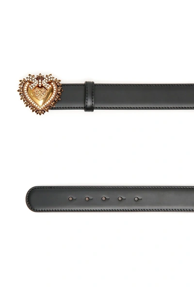 Shop Dolce & Gabbana Devotion Leather Belt In Nero