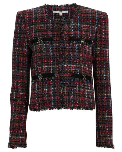 Shop Veronica Beard Nerva Plaid Tweed Jacket In Multi