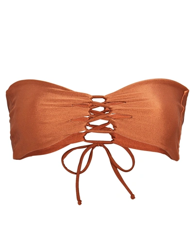 Shop Sara Cristina Hava Cut-out Bandeau Bikini Top In Orange