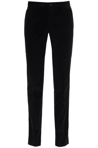 Shop Dolce & Gabbana Corduroy Trousers In Nero (black)