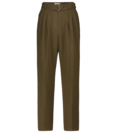 Shop The Frankie Shop High-rise Straight Pants In Green