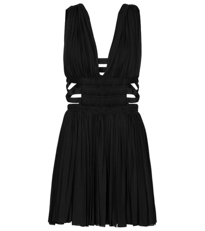 Shop Alaïa Edition 2004 Pleated Jersey Minidress In Black