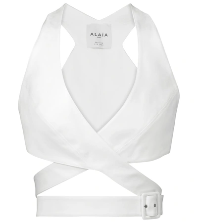 Shop Alaïa Edition 1984 Cotton Bralette In White