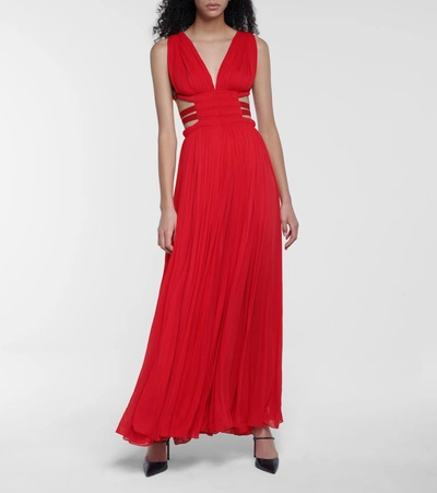 Shop Alaïa Edition 2004 Pleated Jersey Gown In Red
