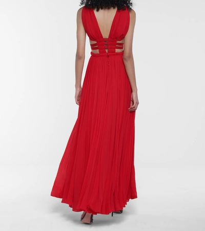 Shop Alaïa Edition 2004 Pleated Jersey Gown In Red