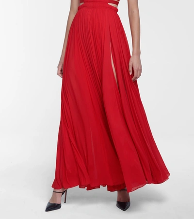 Shop Alaïa Edition 2004 Pleated Jersey Gown In Red